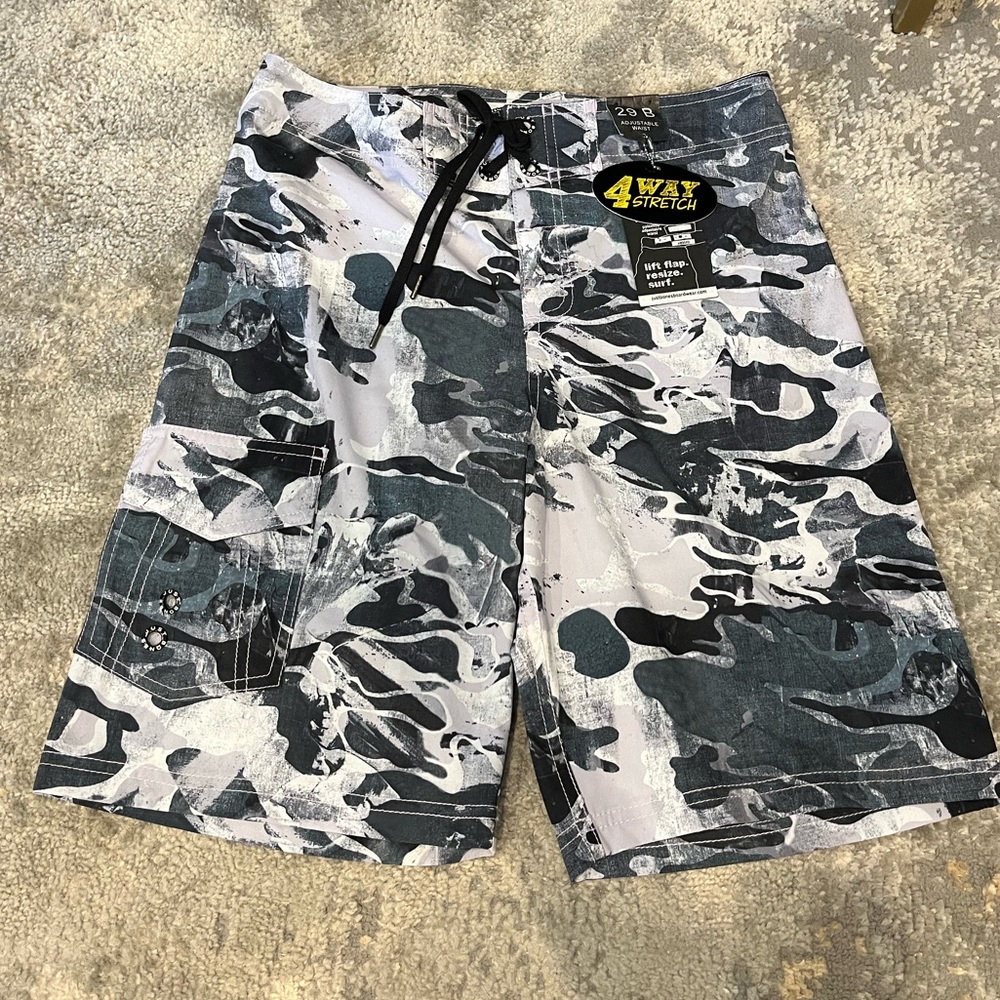 NEW-Boys Just Bones Swim Trunks sz. 29